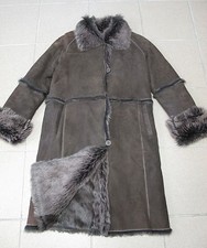 Women's Shearling Fur Coat Chocolate Brown By Louis Dell'olio Sz S