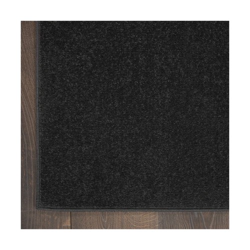 Nourison Essentials Indoor/Outdoor Black 2'2" x 7'6" Area Rug, Easy Cleaning,... - Picture 4 of 8