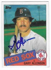 GARY ALLENSON 1985 TOPPS AUTOGRAPHED SIGNED # 259 BOSTON RED SOX