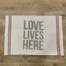 Primitives By Kathy Cotton Throw Rug Farmhouse Cottage Religious Love Blessings