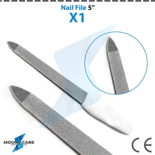 Small Metal Nail File 5" Diamond Deb Nail Files Plastic Handle Manicure Pedicure - Picture 4 of 7