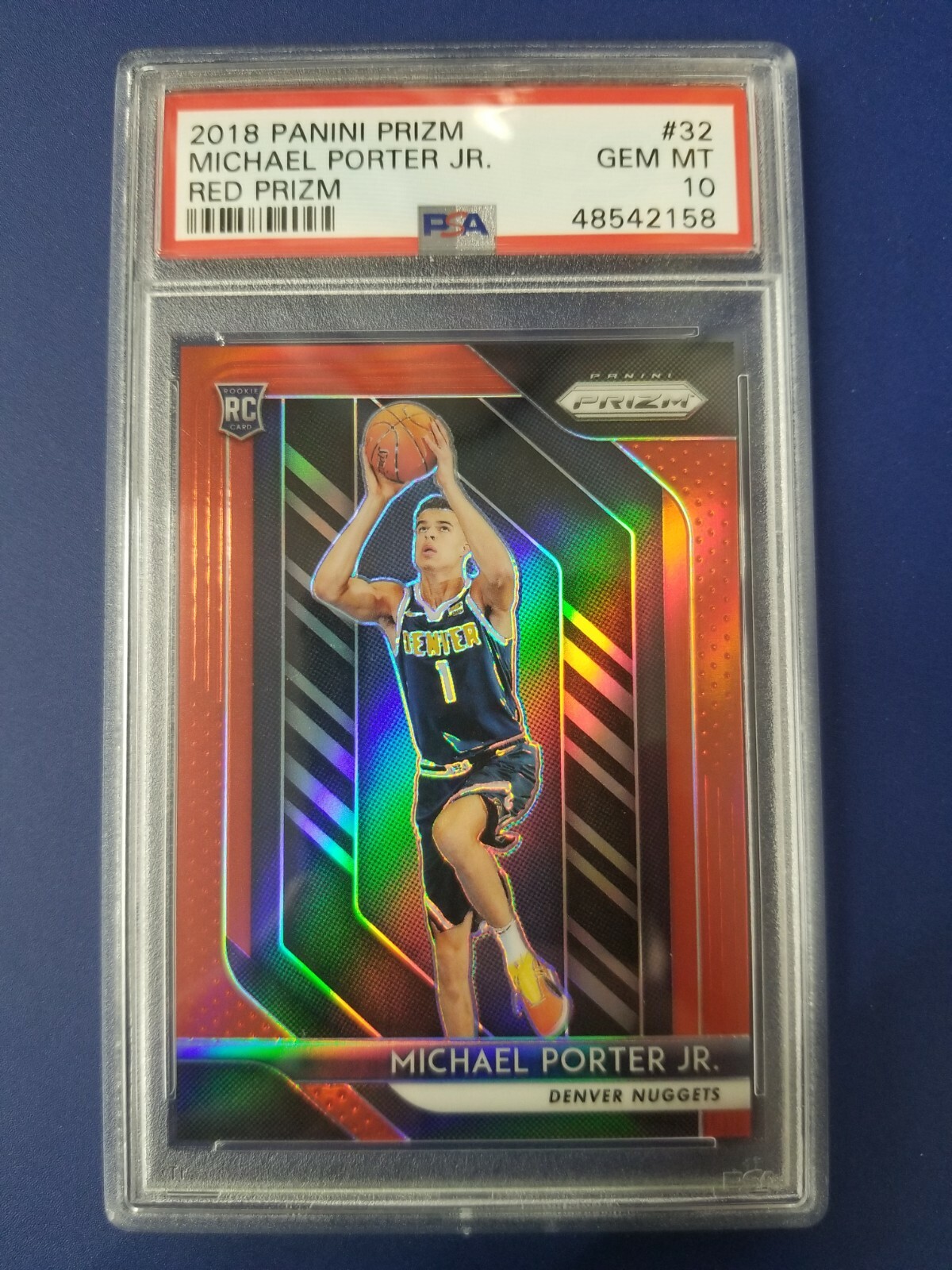 Michael Porter Jr. 2018-19 PANINI PRIZM RED ROOKIE RC #D 124/299 PSA 10 GEM MINT