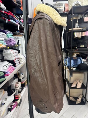 ALDO COLITTI Jacke aus Echtem Leder Gebraucht Man Gr. 48 Brown 