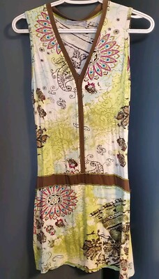 Womens Cache Cache Green Floral Size 36 Dress