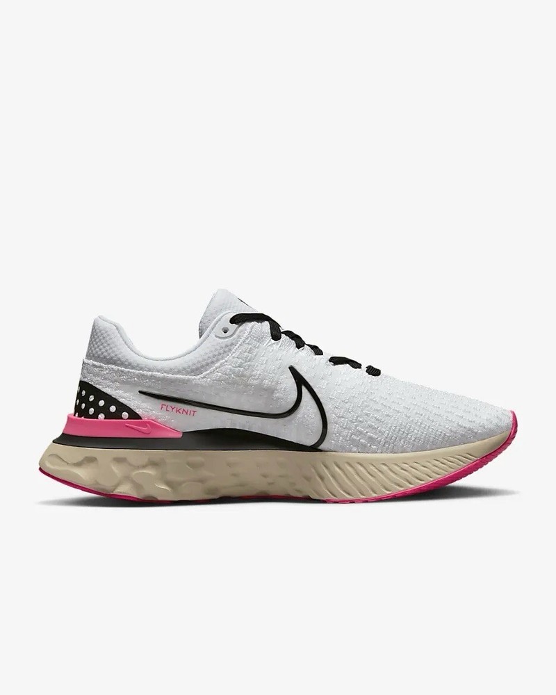 Nike React Infinity Run Flyknit 3 White Hyper Pink - Size 11.5 Running Shoes