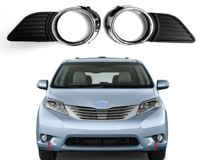 Fog Cover Fit For Toyota Sienna 2011-2017 XLE LE Black Trim Chrome | eBay