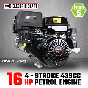 16HP OHV Petrol Engine Stationary Motor Electric Start Horizontal Shaft