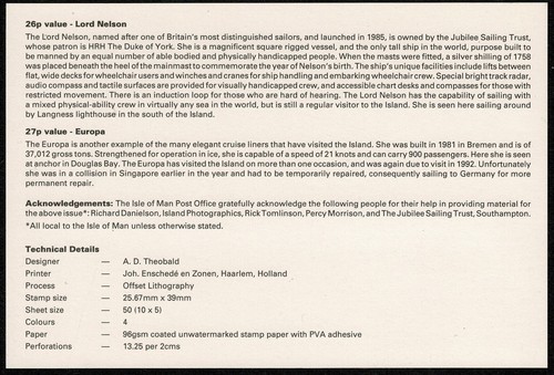 Isle Of Man 1993 Ship Defins Low & Medium Vals 2 FDCs + Insert Info From My Coln - Picture 8 of 8