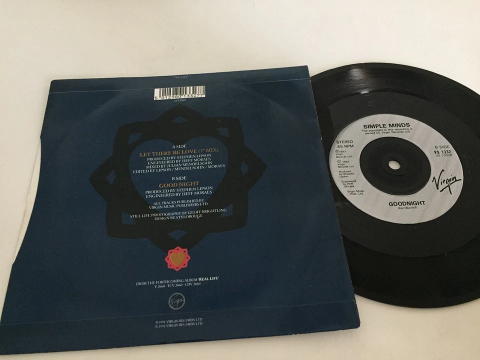 SIMPLE MINDS LET THERE BE LOVE (7'' MIX) 7'' VINYL 1991 VS 1332 - Image 2 of 2