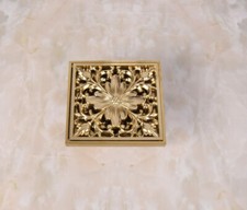 Golden Brass Square Shape Bathroom Floor Drain Waste Grate Shower Drain 2hr041