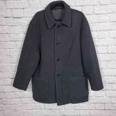 Vintage Brooks Brothers Gray Pure New Wool Coat Made in England Sz 