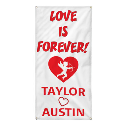 Vertical Vinyl Banner Multiple Sizes Love Cheers Wedding Custom Names Lifestyle