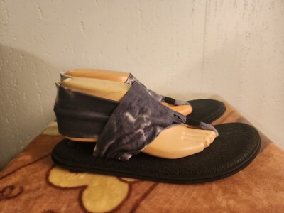 Sanuk Womens sz 10 Grateful Dead Tie Dye Yoga Sling Thong Sandals #31