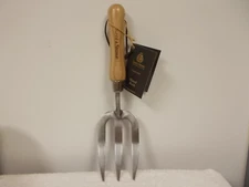 New Kent & Stowe Garden Hand Fork Tool Stainless Steel Head With Ash Wood Handle