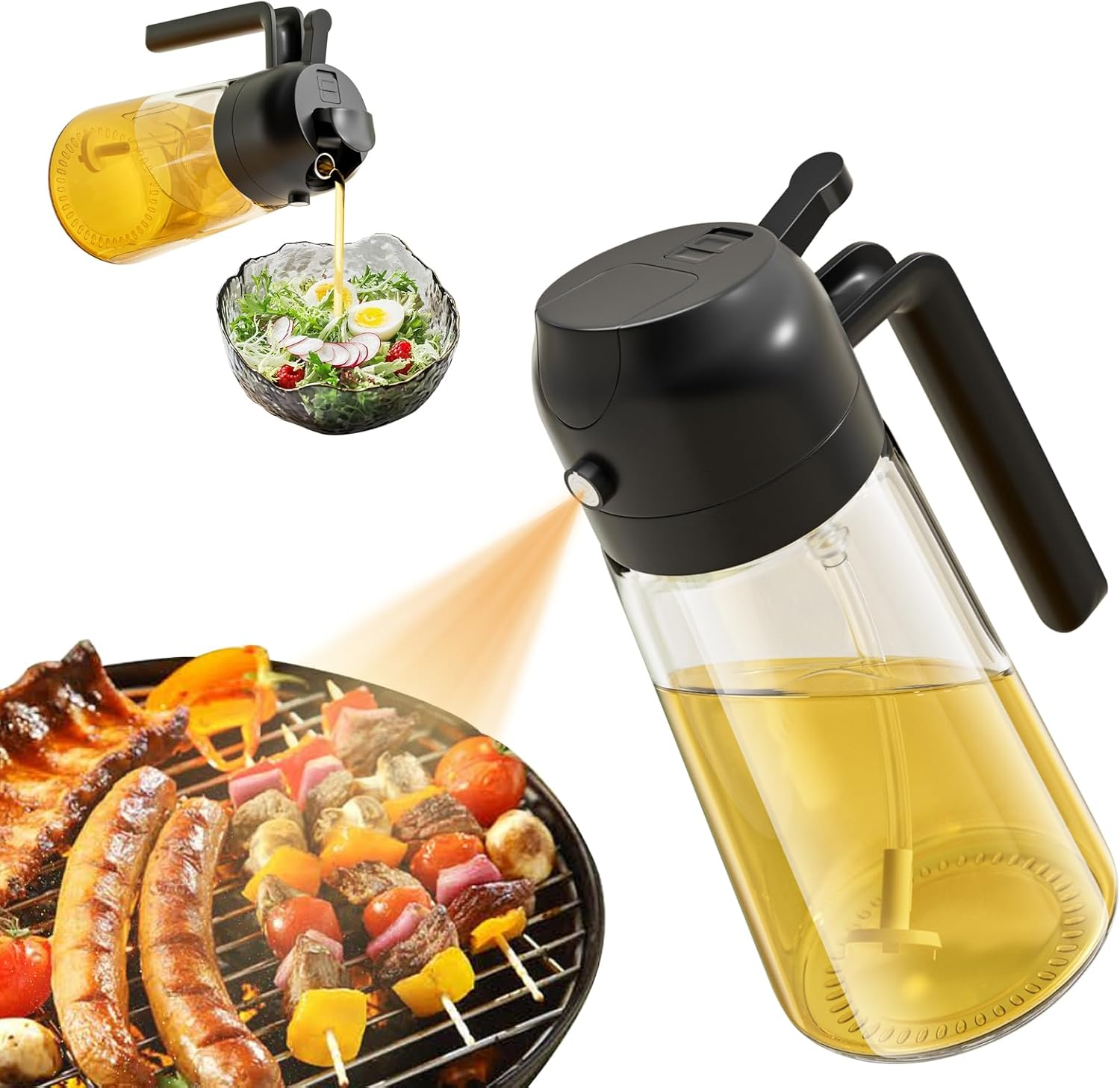 Oil Dispenser for Kitchen Oil Sprayer for Cooking 2 in 1 Oil Dispenser and Oil S