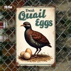 Vintage Crane Irises And Quail Eggs Tin Metal Signs Home Décor 8x12