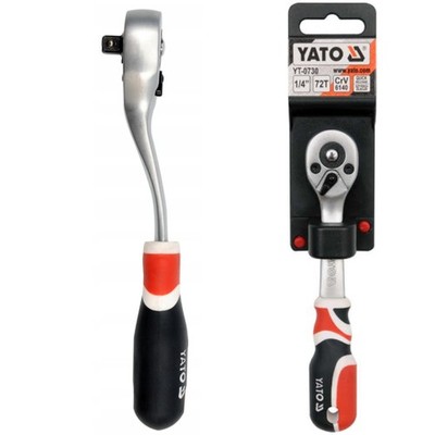YATO YT-0730 Umschalt Knarre Ratschen Schlüssel 1/4'' 72-Z Feinzahn