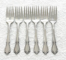 6 Oneida Oneidacraft CHATEAU Deluxe Stainless Salad Forks FREE SHIPPING