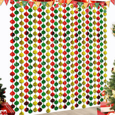 Christmas Party Decorations Foil Fringe Curtains: 2 Pack 3.3 X 6.6 Ft Red Yellow