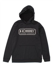UNDER ARMOUR Mens Hockey Graphic Hoodie Jumper Small Navy Blue Polyester BU14