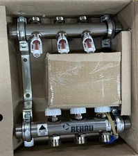 Rehau Hydronic 381103-001 1” Pro-Balance Stainless Steel Manifold 3 Circuits