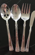Farberware Triad Serving pieces Meat Fork Open Solid spoon butter knife