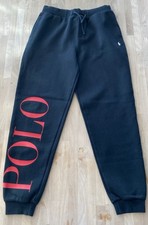 Polo Ralph Lauren Pants Youth XL 18-20 Black Joggers Sweatpants Red Logo Fleece