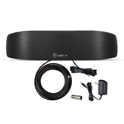 Antop High Gain Indoor Radio Antenna, Multi-Directional Amplified AM FM Black 