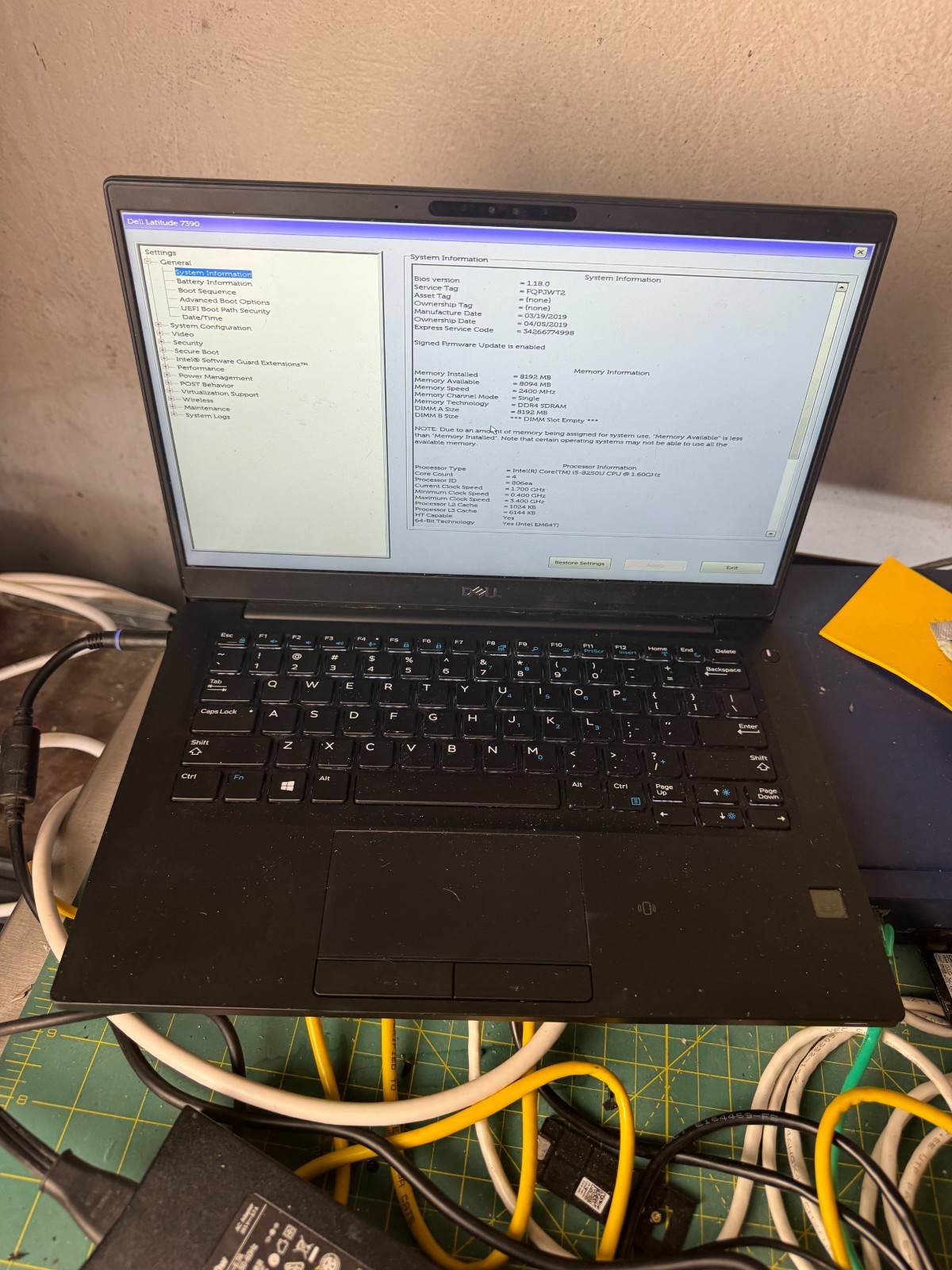 DellLatitude7390CoreI5-82501.60GHzLaptopForParts/Repair#5144