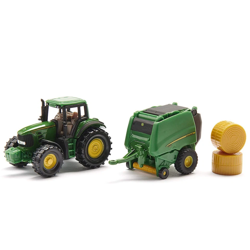 siku 1665 Trattore John Deere con pressa per balle con 2 balle incluse Metallo e - Immagine 4 di 4