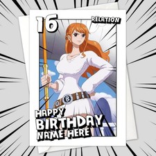 Anime Personalised Birthday Card ? NAMI ? One Piece (namizo, onami)