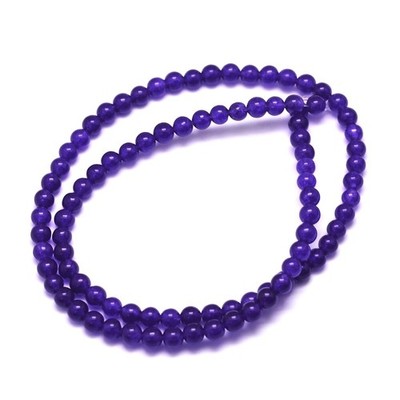 Jade  Kugeln Perlen rund violett indigo 4mm 1 Strang Edelstein basteln Schmuck