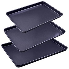 Baking Tray Set by Stoven – Small, Medium, Large Non-Stick Easy Clean