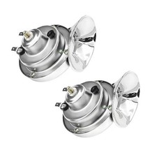 Sun Walker 2 PCS Super Loud Train Horns, 12V Waterproof Car Snail Horn Silver