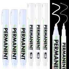 Sibba Acrylic White Paint Pens, 6 Pack White Permanent Marker with Extra Fine Po