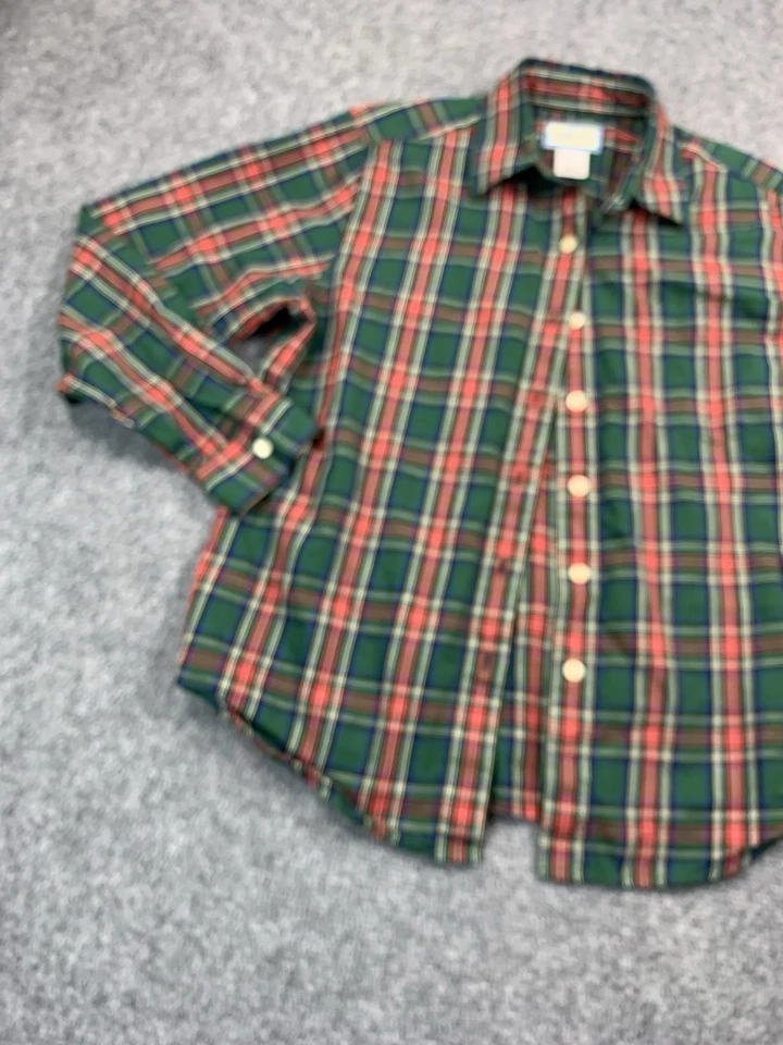 Camisa Pendleton Mujer Pequeña A Cuadros Manga Larga Abotonada Exterior Verde Foto 3 de 4
