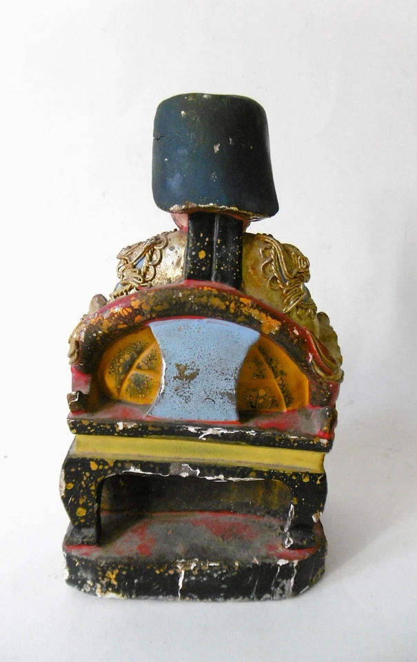 STATUETTE TAOÏSTE, DIGNITAIRE-AÏEUL,BOIS SCULPTE POLYCHROME, CHINE, QING, XVIIIe - Photo 4/4