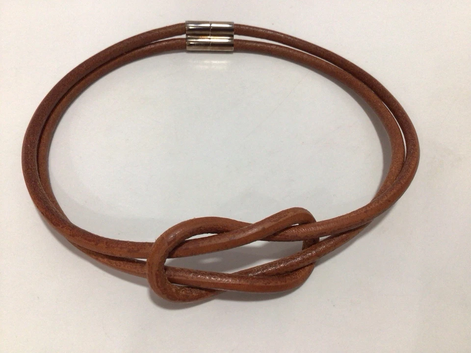 爱马仕签名皮革/金属项圈项链 — 第 4/4 张图片