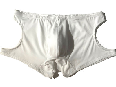 New EXTREME Mens White Sexy Exposed Cut Out Sides Trunk Brief Underwear sz XL