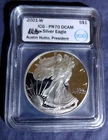 2001-W American Eagle Silver Dollar ICG PR70 DCAM Hutto Signed  (2103)