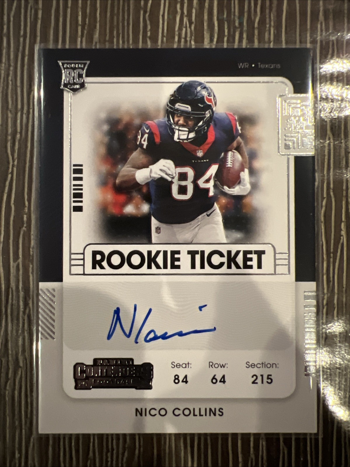 2021 Contenders Nico Collins RC Rookie Auto Rookie Ticket #127 Texans