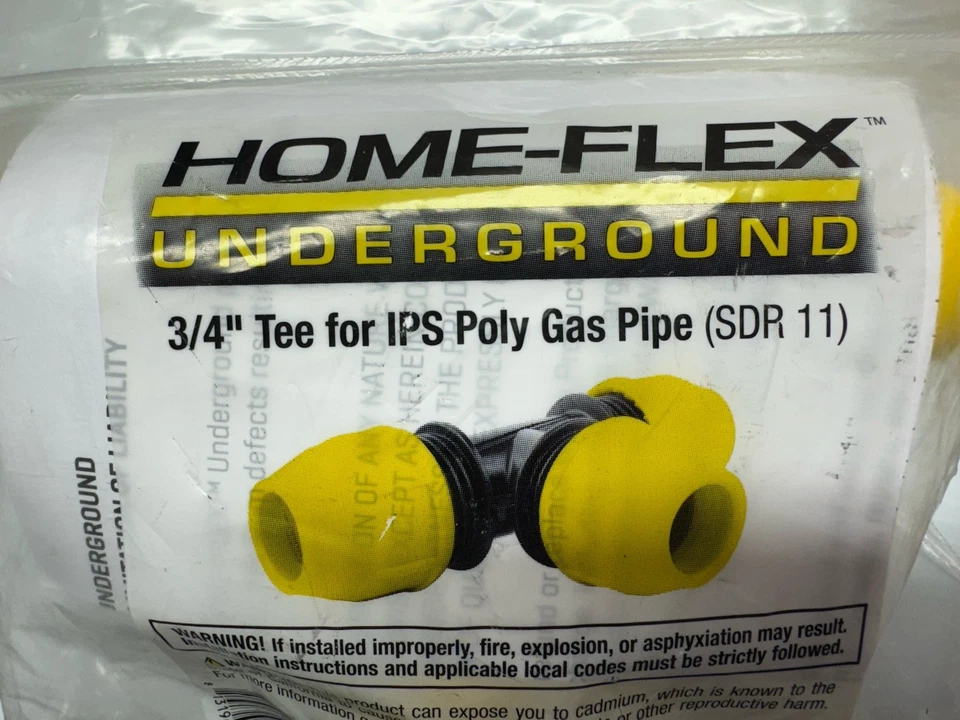 Home-Flex  3/4" Tee Underground for IPS Poly Gas Pipe SDR 11 18-401-007 New - Image 4 of 4