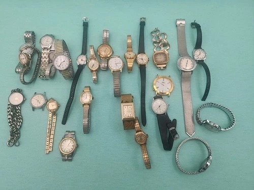 Vintage Timex Mechanical & Quartz Watch Lot Of 30 Ladies For Parts Or Repair .
