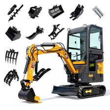 1.2Ton Mini Excavator With Enclosed Cab B&S Engine with 10ATTACHMENTS