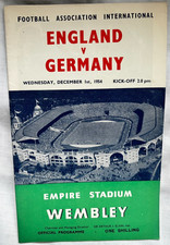England v Germany 1.12.1954 Wembley International Programme FA Original