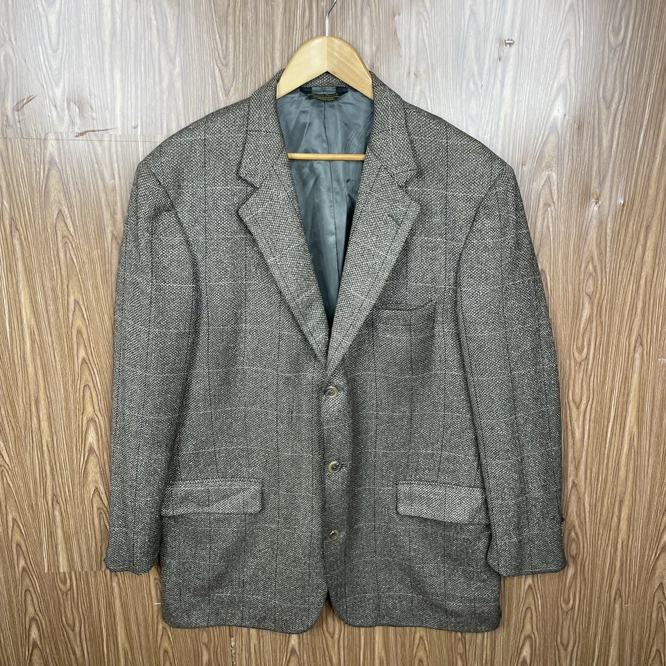 Casaco esportivo masculino Southwick vintage feito nos EUA 44L marrom multicolorido xadrez lã tweed - Imagem 2 de 4