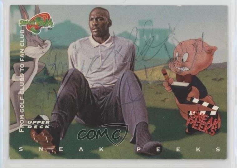 マイケルジョーダン キャプテンアメリカ タートルズ チャッキー 1996 Upper Deck Space Jam - Porky Pig/Michael Jordan #52 for sale