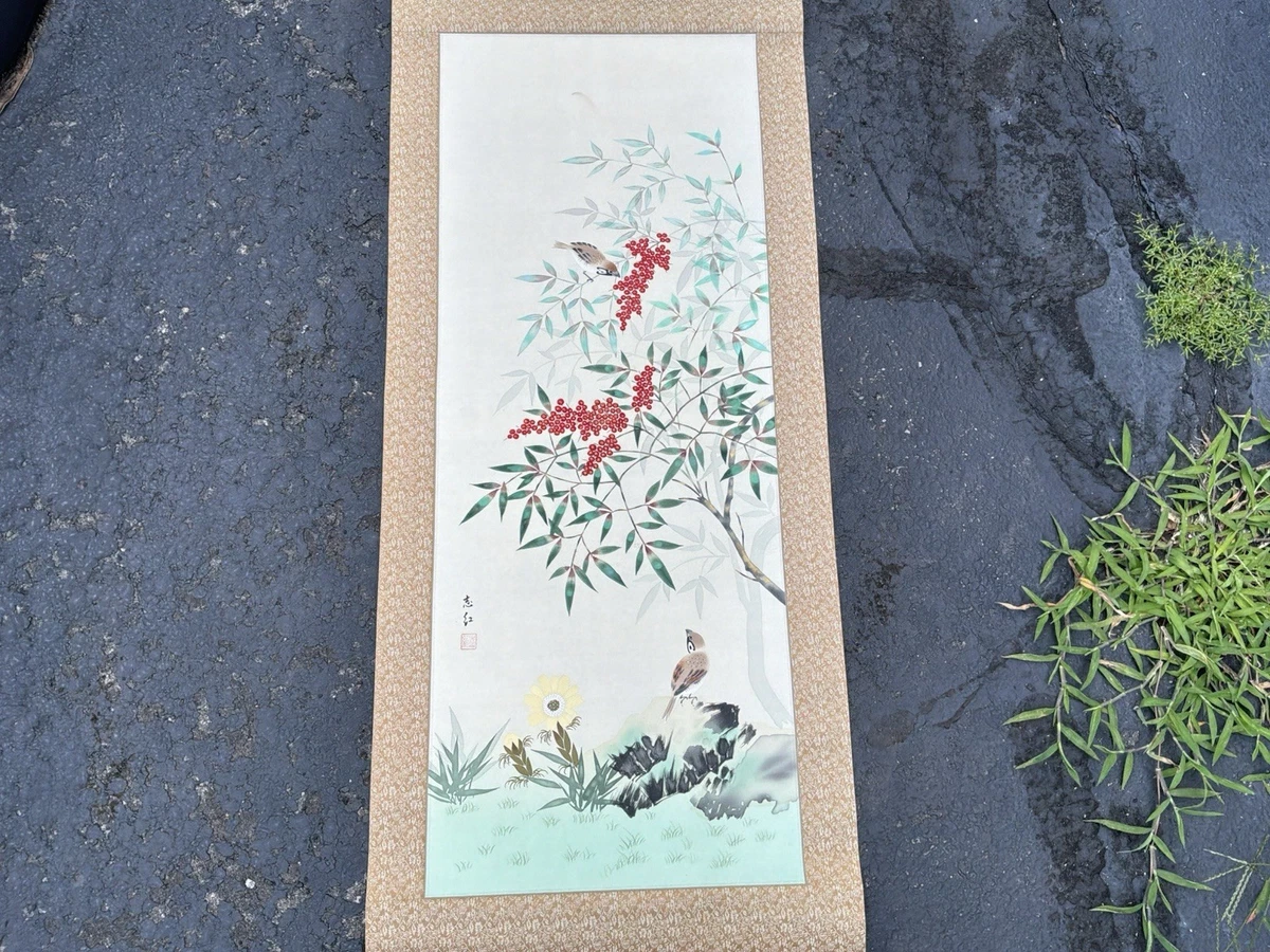 ♦️お勧め日本画　肉筆　峰雲作品　価値あり清楚な植物画　美術品　ア-ト　インテリア ♦️お勧め日本画 肉筆 峰雲作品 価値あり清楚な植物画 美術品 ア-ト