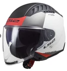 Ls2 Of600 Copter 2 Urban White Matte Red Double Visor Ece 22.06
