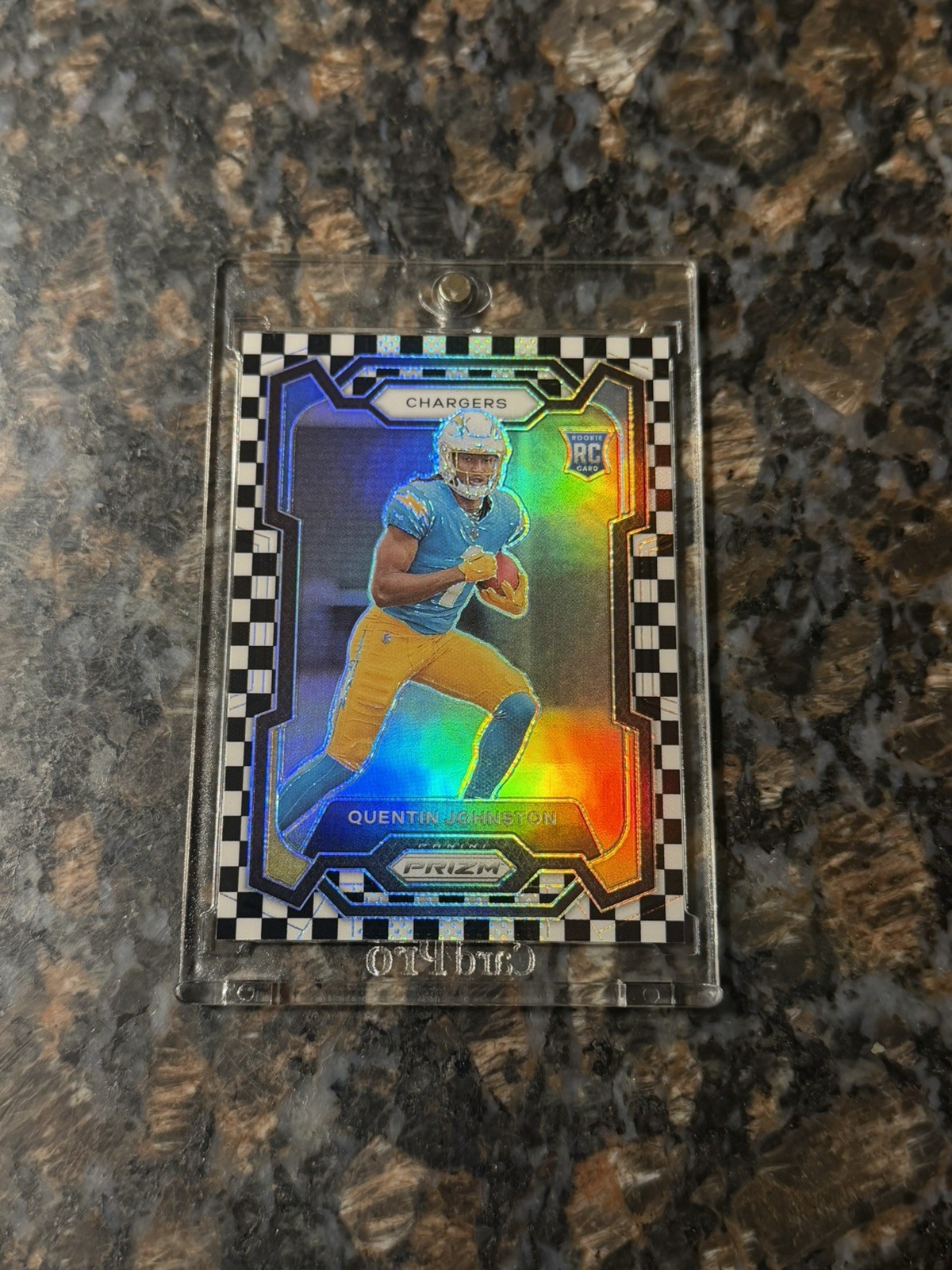 2023 Panini Prizm Quentin Johnston Rookie Black & White Checkerboard SSP RC #353